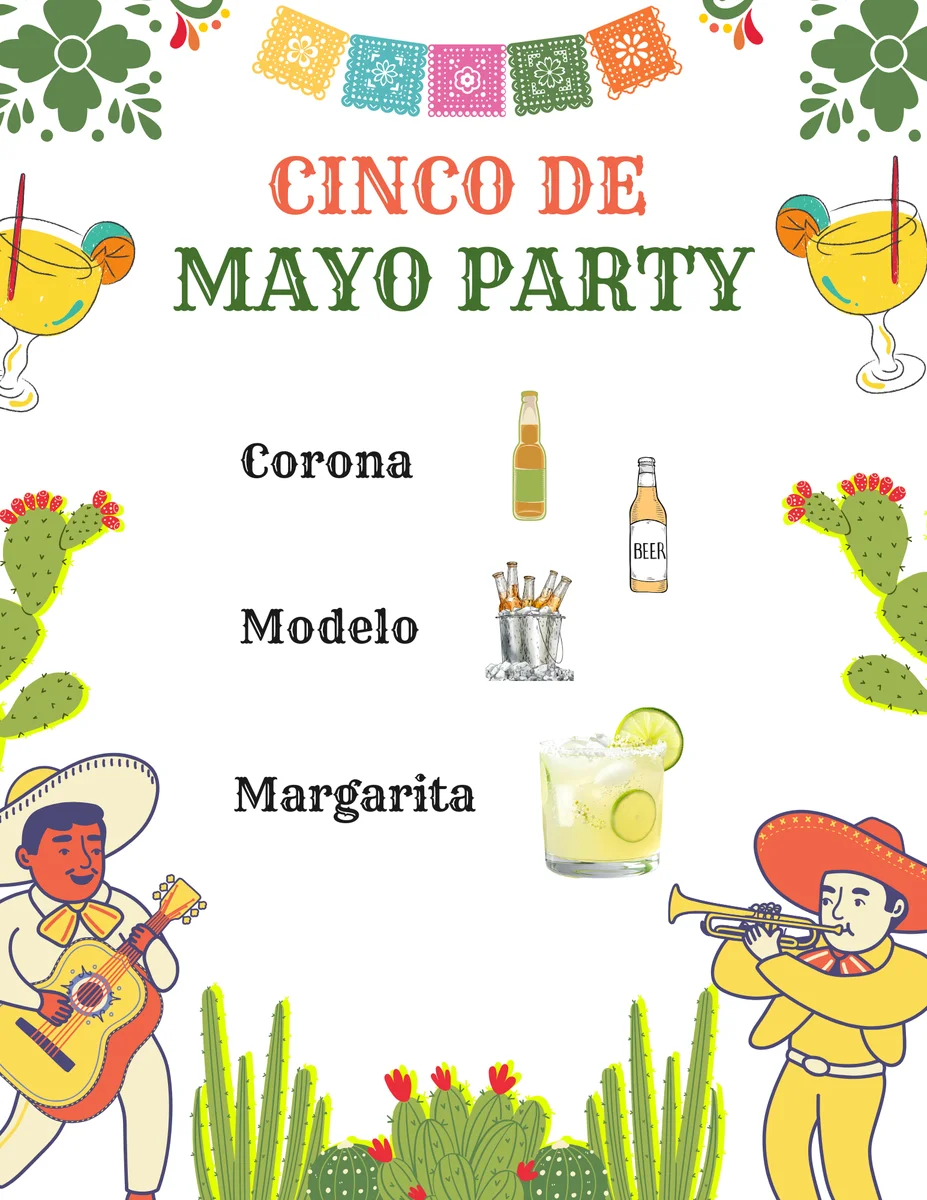 A themed cocktail menu built for a client's seasonal event